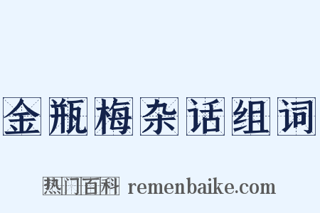 金瓶梅杂话组词是什么意思的图片